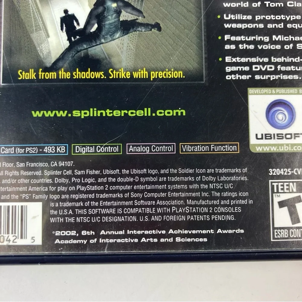 Tom Clancy's Splinter Cell  PlayStation 2 Splinter Cell Stealth Action Redefined